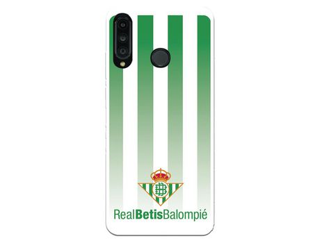 Funda para Huawei P30 Lite del Betis Fondo Rayas Verdiblancas - Licencia Oficial