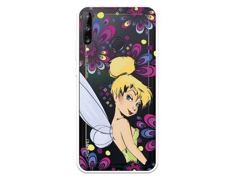 Funda para Huawei P40 Lite E Oficial de Disney Campanilla Flores - Peter Pan