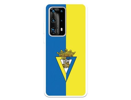 Funda para Huawei P40 Pro Plus del Cádiz Escudo Fondo Bicolor - Licencia Oficial