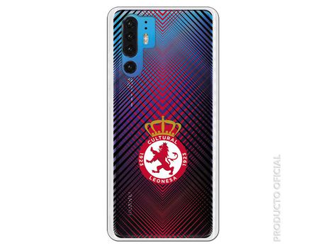 Funda Oficial Cultural y Deportiva Leonesa Escudo trama roja y negra clear para Huawei P30 Pro