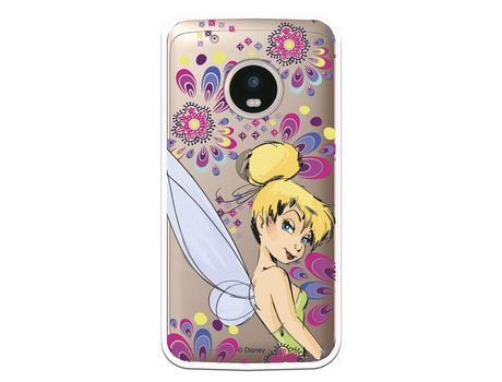 Funda Oficial Disney Campanilla Flores Transparente para Moto G5 Plus - Peter Pan