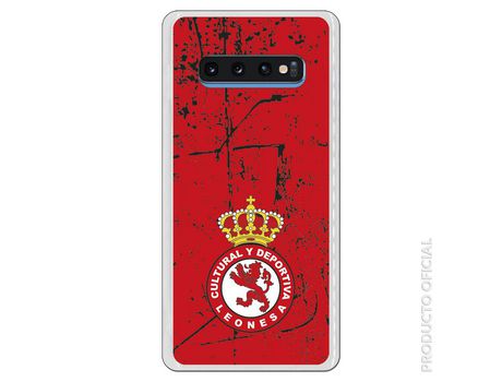 Funda Oficial Cultural y Deportiva Leonesa Escudo rojo textura para Samsung Galaxy S10 Plus