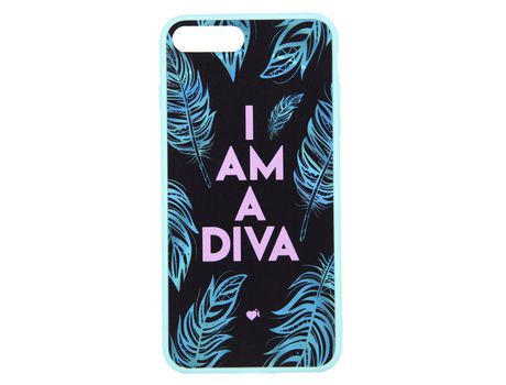 Funda I'm a diva borde azul para iPhone 7 Plus - Oficial de La Vecina Rubia
