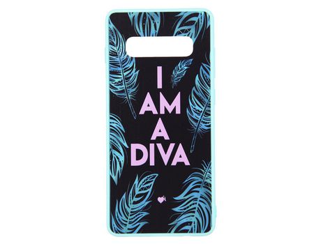 Funda I'm a diva borde azul para Samsung Galaxy S10 Plus - Oficial de La Vecina Rubia