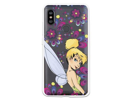 Funda Oficial Disney Campanilla Flores Transparente para Xiaomi Redmi Note 6 - Peter Pan