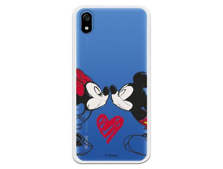 Funda Oficial Disney Mickey y Minnie beso para Xiaomi Redmi 7A - Mickey y Minnie