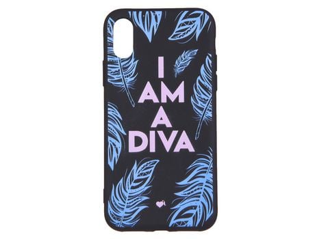 Funda I'm a Diva silicona negra para iPhone X - Oficial de La Vecina Rubia