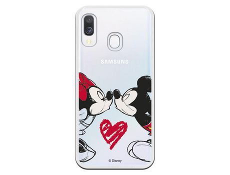 Funda Oficial Disney Mickey Y Minnie Beso Transparente para Samsung Galaxy A40