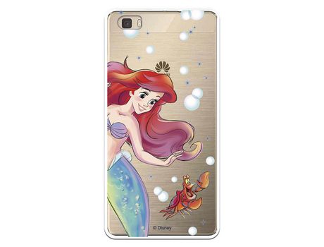 Funda Oficial Disney Sirenita y Sebastian Transparente para Huawei P8 Lite - La Sirenita