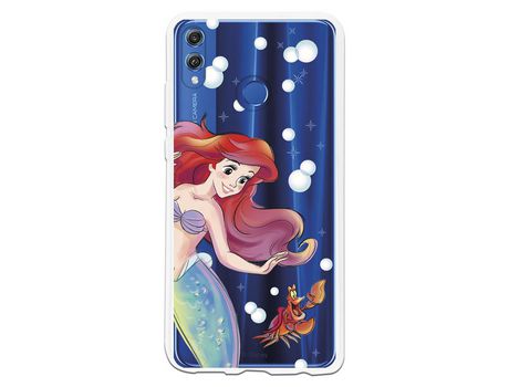Funda Oficial Disney Sirenita y Sebastian Transparente para Huawei Honor 8X - La Sirenita