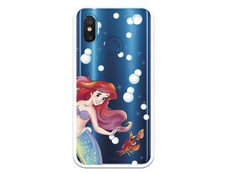 Funda Oficial Disney Sirenita y Sebastian Transparente para Xiaomi Mi 8 - La Sirenita