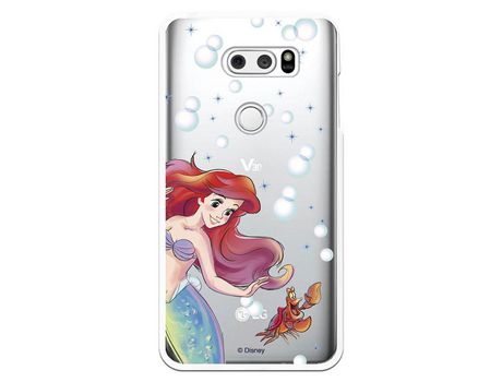 Funda Oficial Disney Sirenita y Sebastian Transparente para LG V30 - La Sirenita