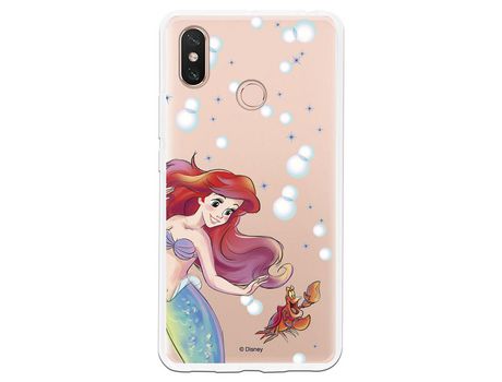 Funda Oficial Disney Sirenita y Sebastian Transparente para Xiaomi Mi Max 3 - La Sirenita