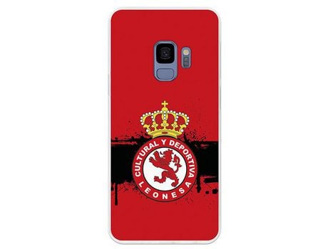 Funda Oficial Cultural y Deportiva Leonesa Escudo fondo rojo Samsung Galaxy S9
