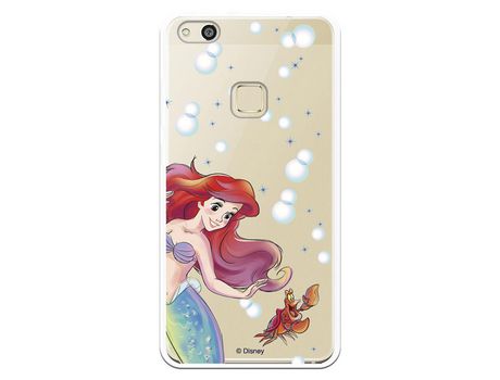 Funda Oficial Disney Sirenita y Sebastian Transparente para Huawei P10 Lite - La Sirenita
