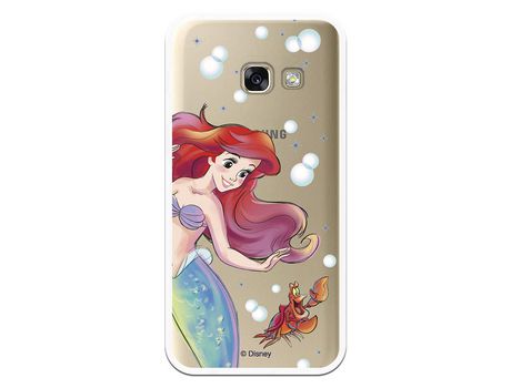 Funda Oficial Disney Sirenita y Sebastian Transparente para Samsung Galaxy A3 2017 - La Sirenita