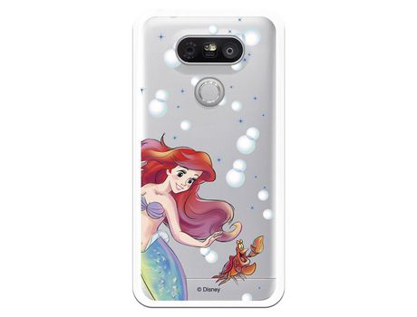 Funda Oficial Disney Sirenita y Sebastian Transparente para LG G5 - La Sirenita
