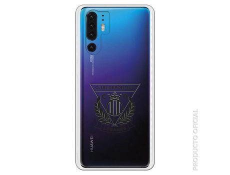 Funda Oficial Leganés transparente escudo negro para Huawei P30 Pro