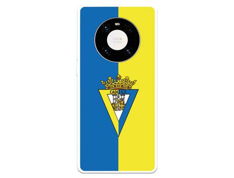 Funda para Huawei Mate 40 Pro del Cádiz Escudo Fondo Bicolor - Licencia Oficial
