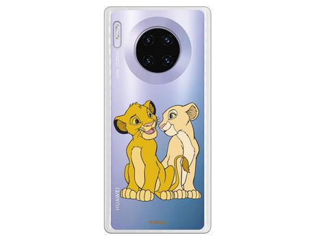 Funda para Huawei Mate 30 Pro Oficial de Disney Simba y Nala Silueta - El Rey León