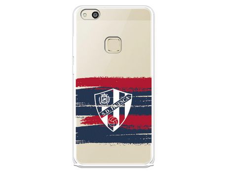 Funda para Huawei P10 Lite del Huesca Rayas Transparente - Licencia Oficial SD Huesca