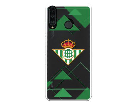 Funda para Huawei P30 Lite del Betis Escudo Fondo transparente - Licencia Oficial