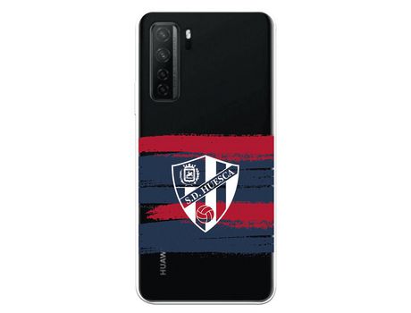 Funda para Huawei P40 Lite 5G del Huesca Rayas Transparente - Licencia Oficial SD Huesca