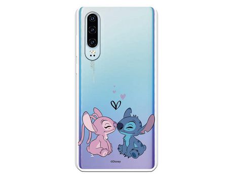 Funda para Huawei P30 Oficial de Disney Angel & Stitch Beso - Lilo & Stitch