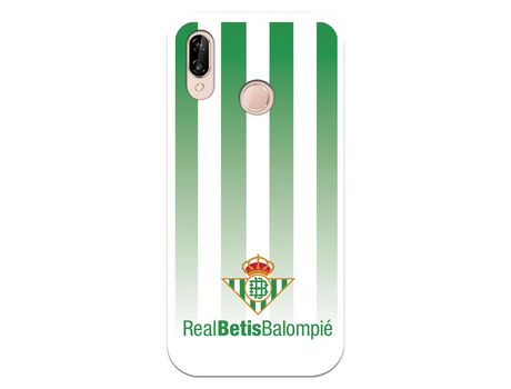Funda para Huawei P20 Lite del Betis Fondo Rayas Verdiblancas - Licencia Oficial
