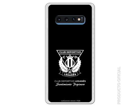 Funda Oficial Leganés escudo blanco sobre fondo negro para Samsung Galaxy S10 Plus