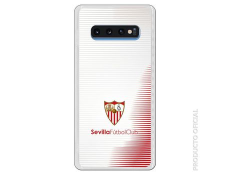 Funda Oficial Sevilha Listas Brancas e Rojas sobre fondo Gris para Samsung Galaxy S10 Plus