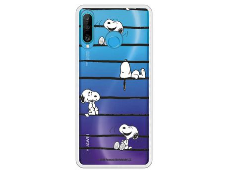 Funda para Huawei P30 Lite Oficial de Peanuts Snoopy rayas - Snoopy
