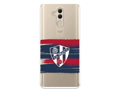 Funda para Huawei Mate 20 Lite del Huesca Rayas Transparente - Licencia Oficial SD Huesca