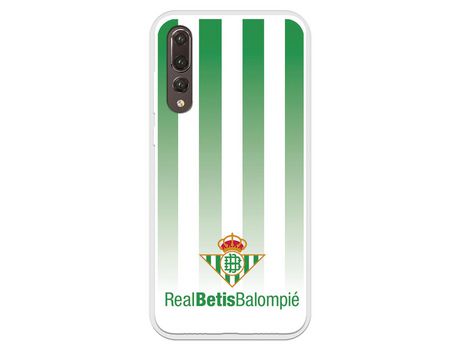 Funda para Huawei P20 Pro del Betis Fondo Rayas Verdiblancas - Licencia Oficial