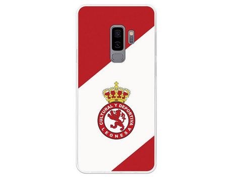 Funda Oficial Cultural y Deportiva Leonesa Escudo fondo bicolor Samsung Galaxy S9 Plus