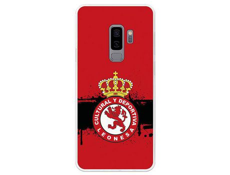 Funda Oficial Cultural y Deportiva Leonesa Escudo fondo rojo Samsung Galaxy S9 Plus