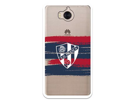 Funda para Huawei Y6 2017 del Huesca Rayas Transparente - Licencia Oficial SD Huesca