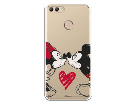 Funda para Huawei Y9 2018 Oficial de Disney Mickey y Minnie Beso - Clásicos Disney