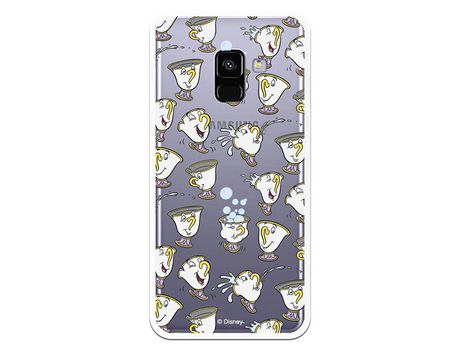 Funda Oficial Disney Chip Potts Siluetas Transparente para Samsung Galaxy A8 2018