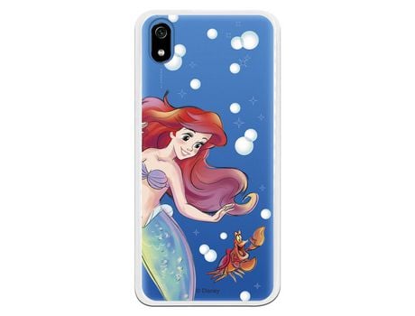 Funda Oficial Disney Sirenita y Sebastian Transparente para Xiaomi Redmi 7A - La Sirenita