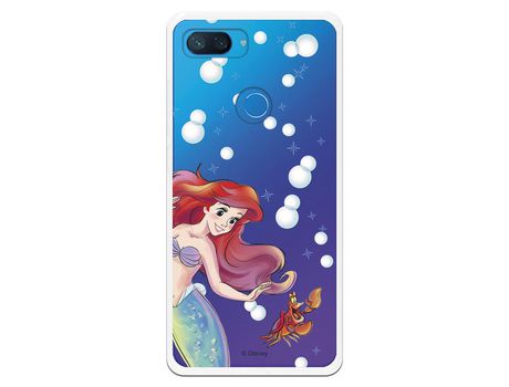 Funda Oficial Disney Sirenita y Sebastian Transparente para Xiaomi Mi 8 Lite - La Sirenita