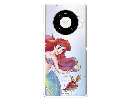 Funda para Huawei Mate 40 Pro Oficial de Disney Ariel y Sebastián Burbujas - La Sirenita