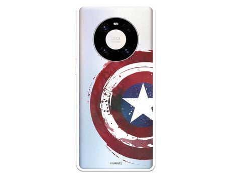 Funda para Huawei Mate 40 Pro Oficial de Marvel Capitan America Escudo Transparente