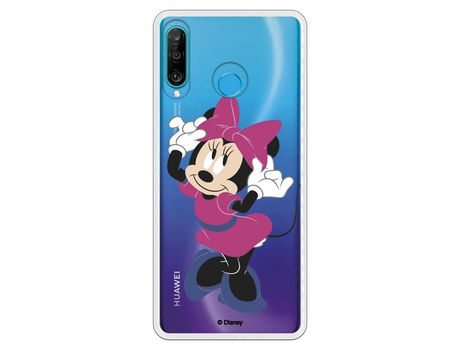 Funda para Huawei P30 Lite Oficial de Disney Minnie Rosa - Clásicos Disney