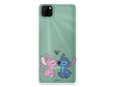 Funda para Huawei Y5p Oficial de Disney Angel & Stitch Beso - Lilo & Stitch