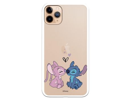 Funda para iPhone 11 Pro Max Oficial de Disney Angel & Stitch Beso - Lilo & Stitch