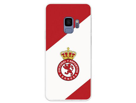 Funda Oficial Cultural y Deportiva Leonesa Escudo fondo bicolor Samsung Galaxy S9