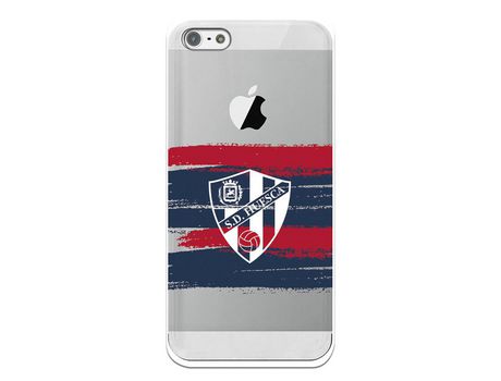 Funda para iPhone 5S del Huesca Rayas Transparente - Licencia Oficial SD Huesca
