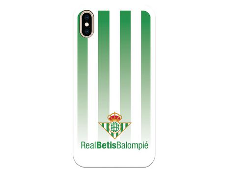 Funda para iPhone XS Max del Betis Fondo Rayas Verdiblancas - Licencia Oficial