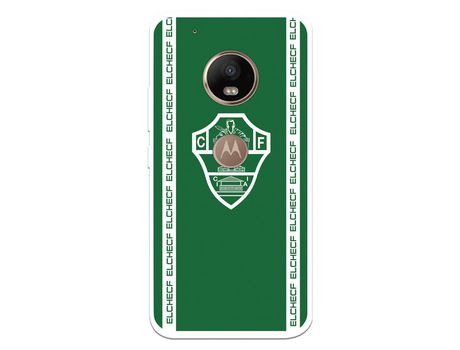 Funda para Motorola Moto G5 Plus del Elche CF Escudo Fondo Verde - Licencia Oficial Elche CF
